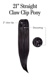 21″ Straight Claw Clip Pony