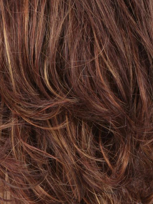 r32/33/40f dark brown auburn w med golden blonde frost