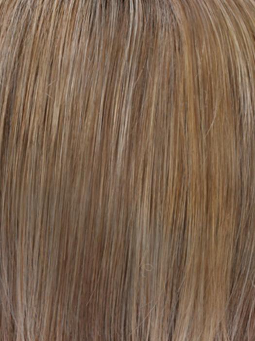 RH12/26RT4 light brown with fine golden blonde highlights and dark roots