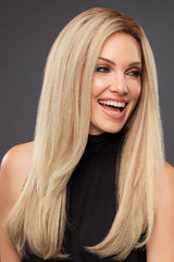 12FS8 Medium Natural Gold Blonde, Light Gold Blonde, Pale Natural Blonde Blend, Shaded with Dark Brown