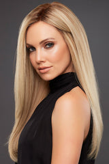 12FS8 Medium Natural Gold Blonde, Light Gold Blonde, Pale Natural Blonde Blend, Shaded with Dark Brown