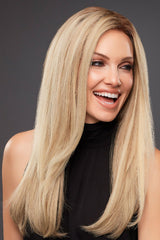 12FS8 Medium Natural Gold Blonde, Light Gold Blonde, Pale Natural Blonde Blend, Shaded with Dark Brown