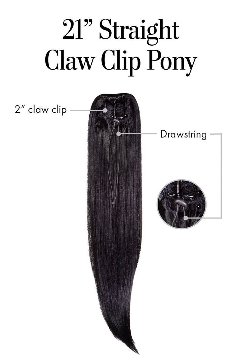 21″ Straight Claw Clip Pony